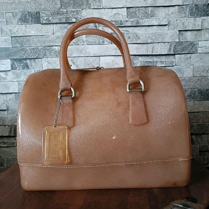 tas Furla italy medium candy bag sparkling brown