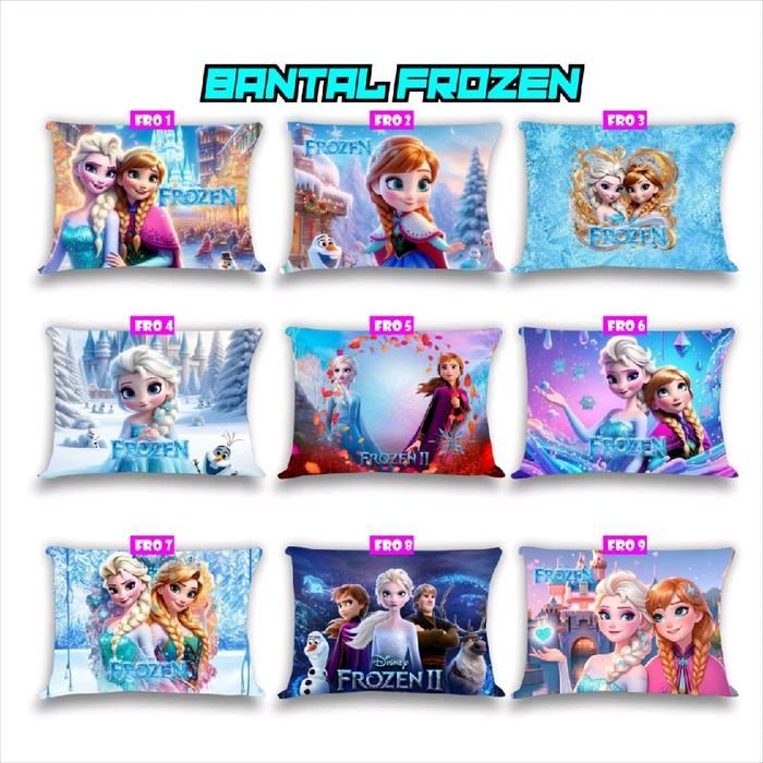 BANTAL ANAK KARAKTER FROZEN 60X40 FREE CETAK NAMA DAN PHOTO BISA CUSTOM GAMBAR SESUAI KEINGINAN PEMB
