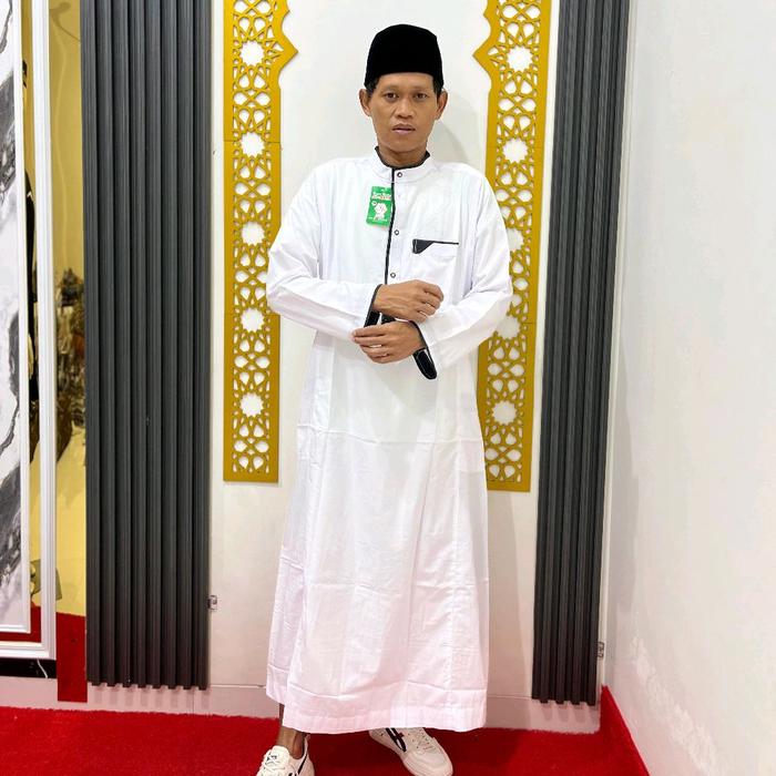 jubah variasi lis gamis pria dewasa katun minyak Muslim