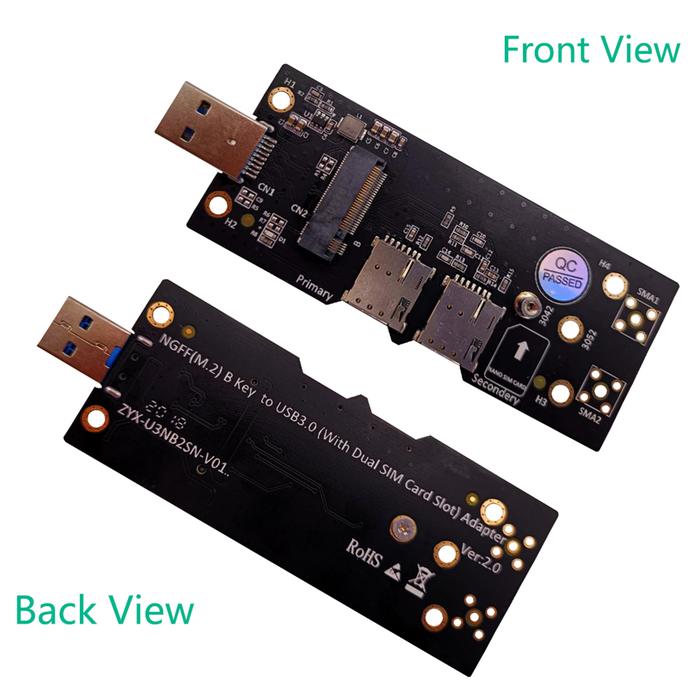 NGFF M.2 to USB 3.0 Adapter Expansion Card with Dual NANO SIM Card