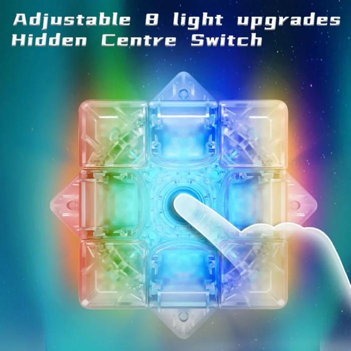 Yuxin 3x3x3 Cube Light 3x3 Magnetic Cube 8-color Luminous Effect Smooth Speed Twist Collection 3x3x3