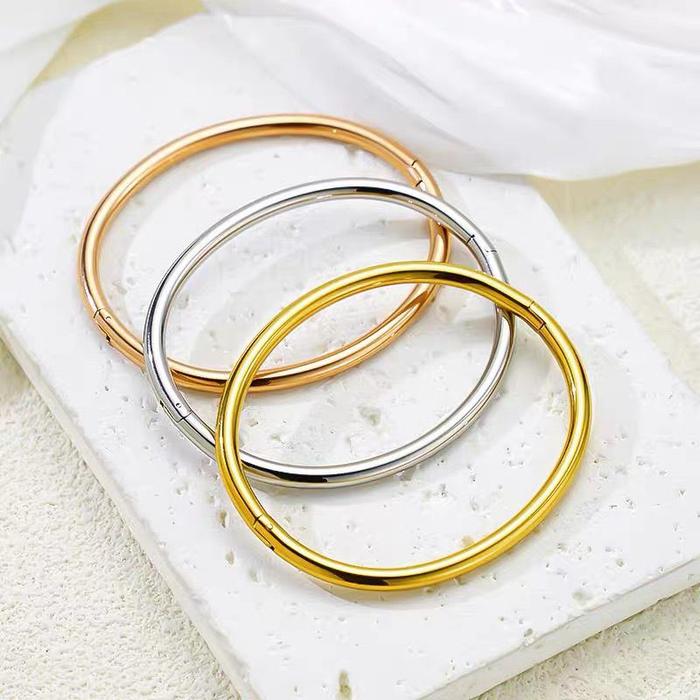 gelang bangle polos titanium gelang wsnita titanium polos