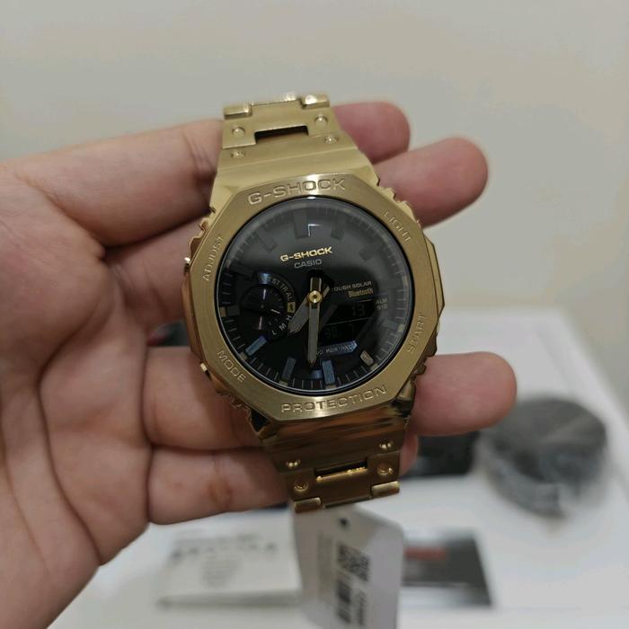 Casio G-Shock GM-B2100GD-9ADR CasiOak Solar Full Metal Analog Digital Dial Gold Stainless SECOND