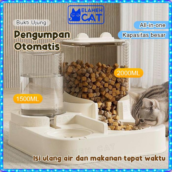 1 Set Otomatis Feeder Dispenser Kucing Minum Tempat Minum Kucing