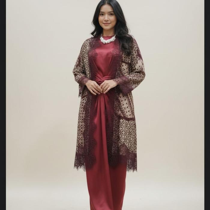 Set Outer Batik Renda Viscose + inner ikat