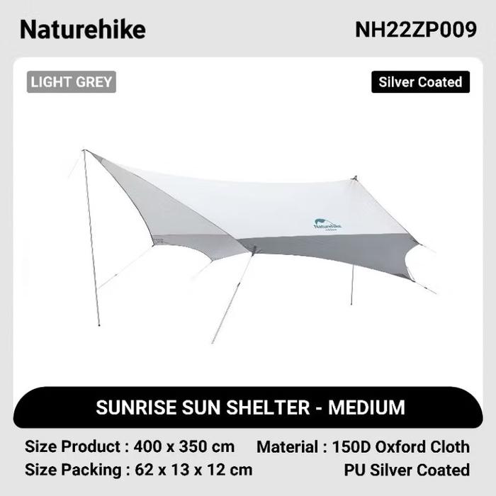 FLYSHEET NATUREHIKE NH22ZP009 350x400cm SUNRISE HEXAGONAL SUN SHELTER CANOPY SUNSCREEN SKY CURTAIN T