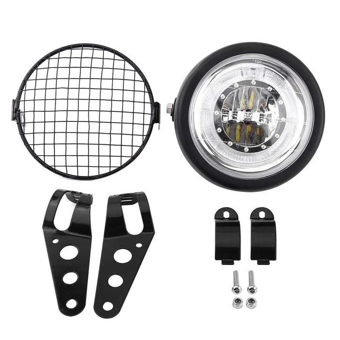 6.5in Lampu Depan Sepeda Motor Kit Putih Super Terang LED Headlamp