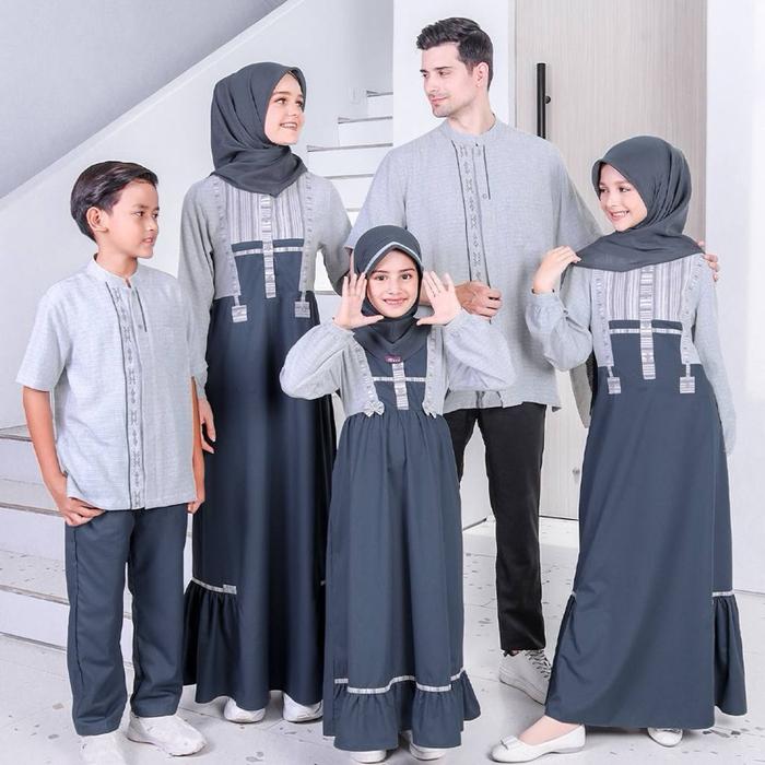 Sarimbit Ethica Elfa 282 Monument Grey Ayumi kids 30 Gamis Muslim