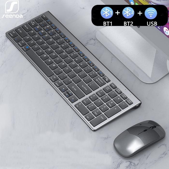 SeenDa Wireless Bluetooth Keyboard Multi-Device Rechargeable Slim
