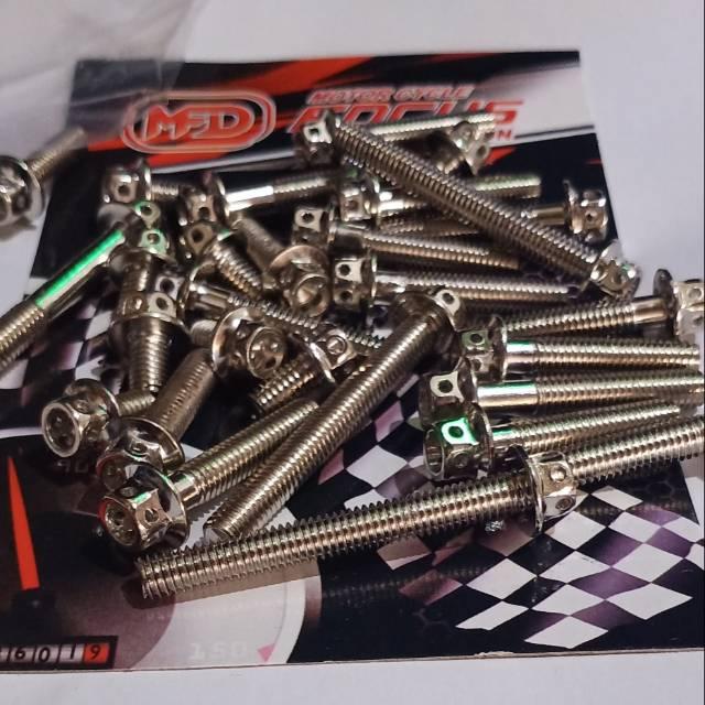 baut probolt ninja R/ninja RR blok mesin probolt crome