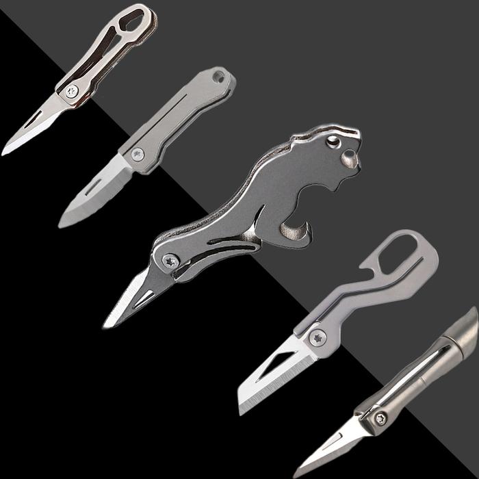Titanium Folding Knife EDC Portable Pocket Knife Utility Key Karambit