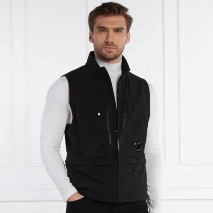 CP Company CP Shell-R Vest Hidden Hoodie Black