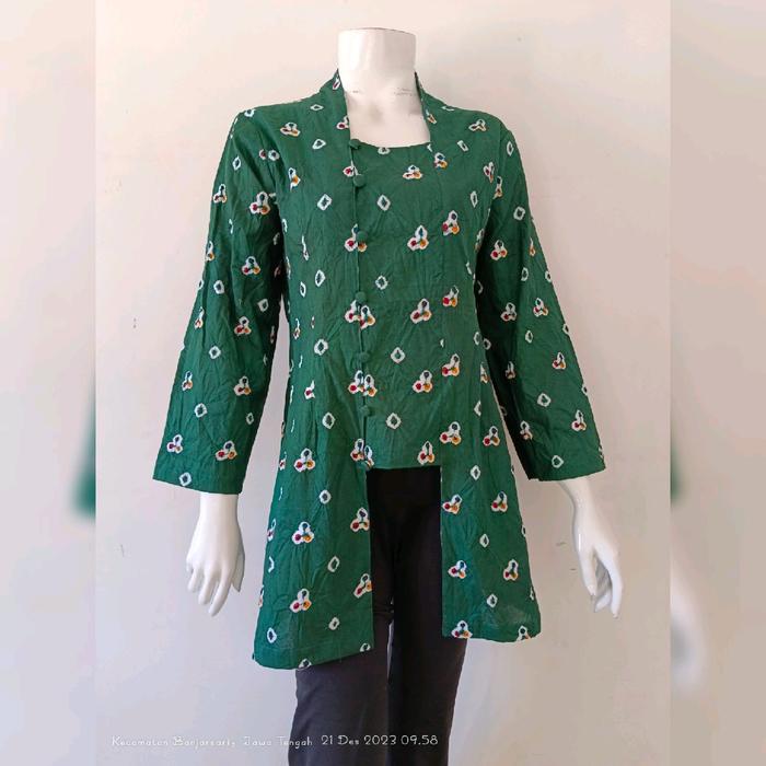 Kebaya wanita jumputan handmade ijo botol