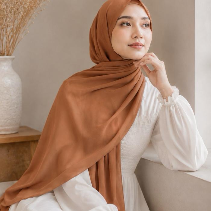 Hijab Pashmina Ceruty Babydoll, bahan super flowy,tekstur halus,size 75x180 Lembut Nyaman Muslim Ker