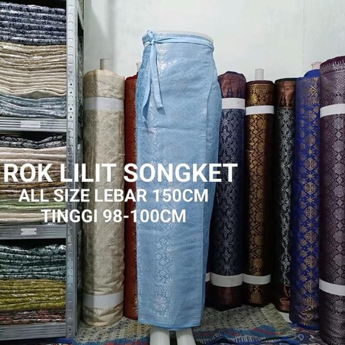 ROK LILIT SONGKET PALEMBANG BAWAHAN KEBAYA KAIN ROK SOBEK SAMPING Casual Tebal Panjang Semi Batik Wa