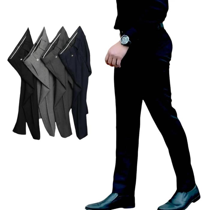 Celana Kantor Kerja Pria Slimfit ankle pants cowok Formal Panjang Dewasa Kain Wool Premium Tidak Ber