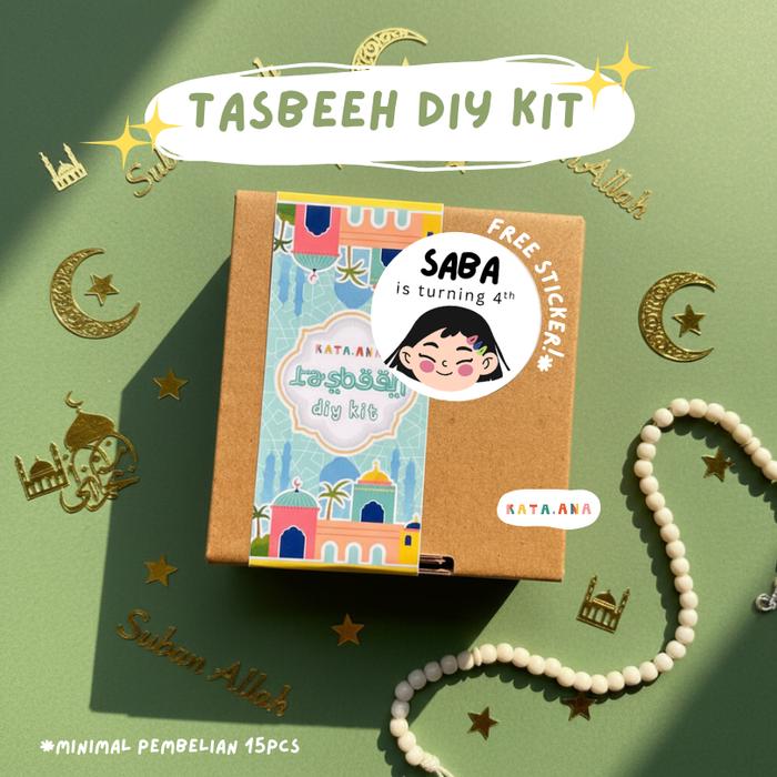 DIY KIT Tasbih | Tasbeeh DIY Kit kado anak aktivitas montessori anak hampers anak idul fitri hampers
