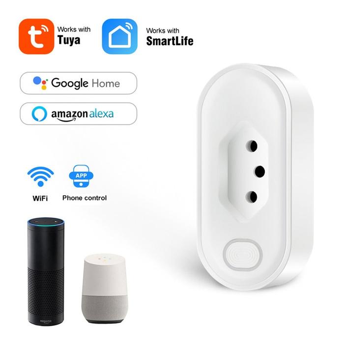 Tuya 16A colokan saklar pintar Wifi dengan fungsi Monitor daya