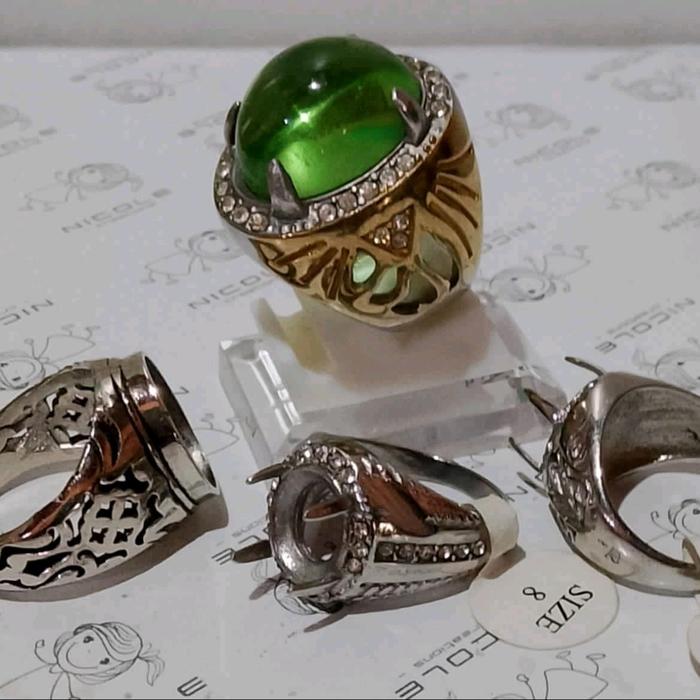Ring Cincin Titanium Pria Super  Gold Silver 3Pcs/Ring Titanium Cincin Pria 3Pcs Ring Titanium Super