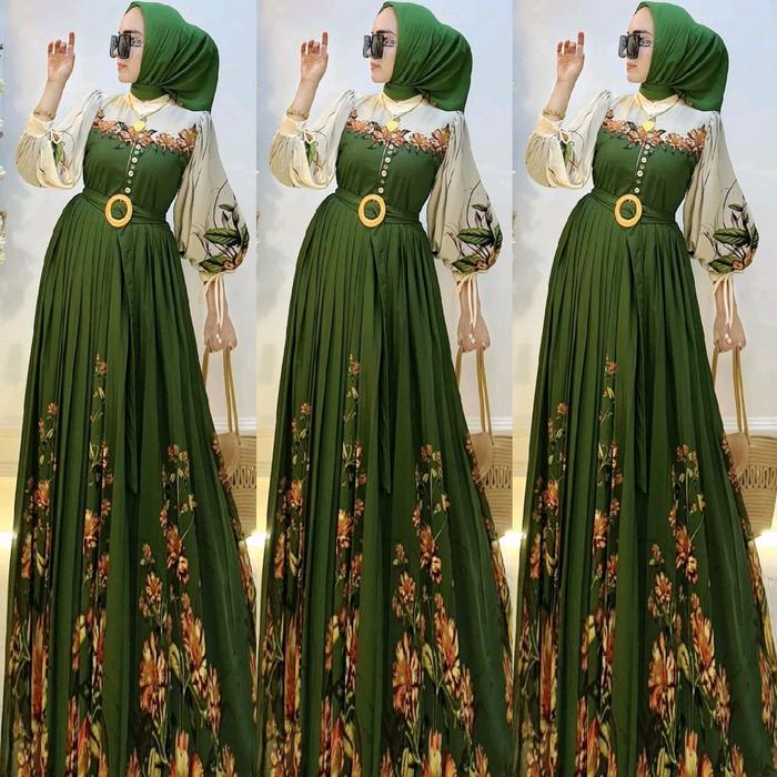 Gamis shr ceruty import bunga - bunga