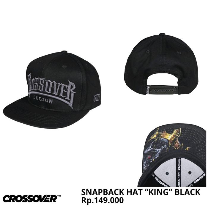 Topi Snapback Crossover Bdg Hitam King All Size