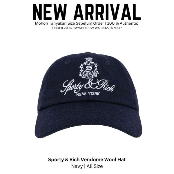 Sporty & Rich Vendome Wool Hat Topi Model Baseball Unisex Original 100%