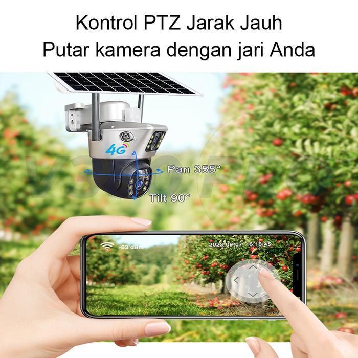 Yoosee Cctv Tenaga Surya 2 Lensa 2 Layar Konsumsi Daya Rendah 20000Mah Alarm Deteksi Manusia Ai