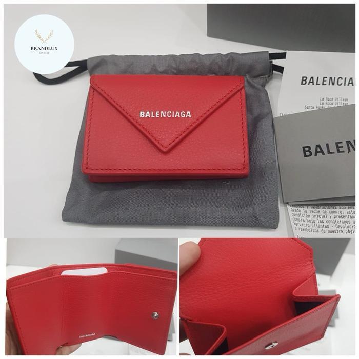 BALENCIAGA MINI WALLET TRIPLE FOLDED PAPIER RED