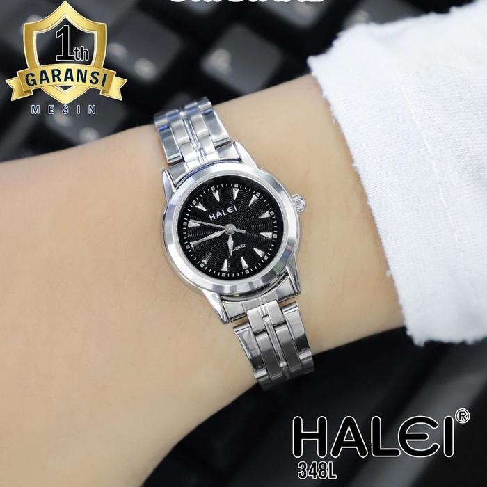 Halei Watch 348 L - Jam Tangan Wanita Rantai Stainless Steel Analog Kekinian - Tahan Air dan Garansi