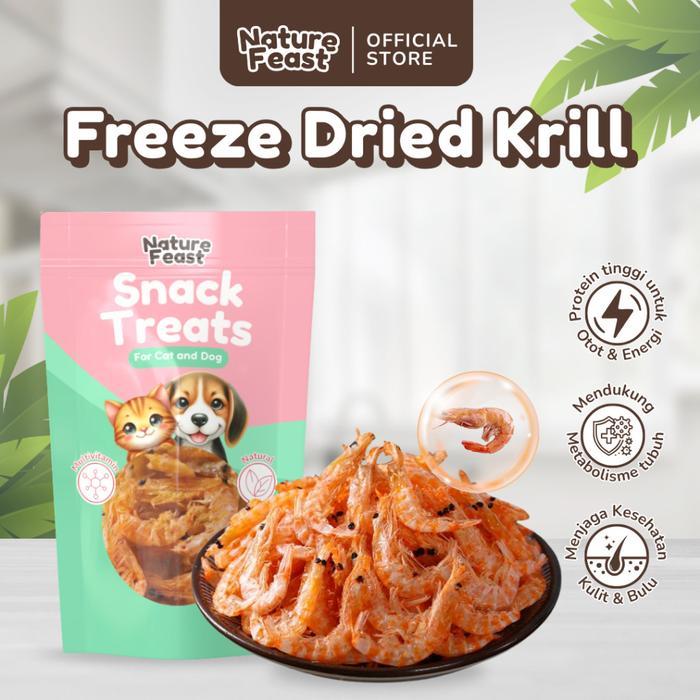 Pawlace Nature Feast-Snack Udang Rebon Kering For Anjing & Kucing–Freeze Dried Kucing Anjing Bentuk 