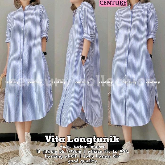 Vita long tunik katun salur LD 116