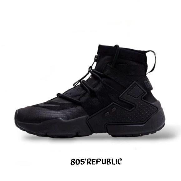 Sepatu Nike Air Huarache Grip triple black Silver Original / Sneakers Pria Bnib