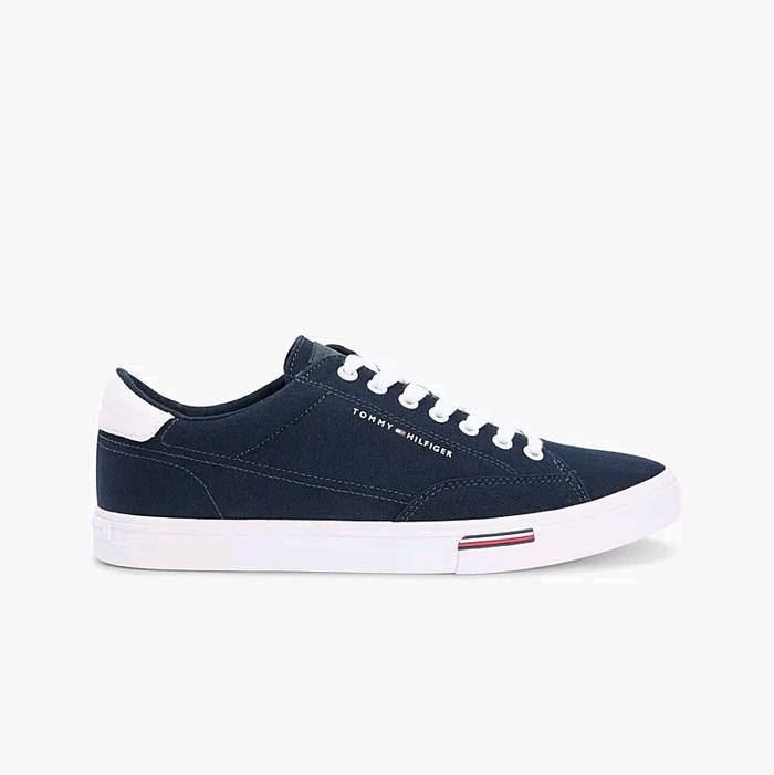 Tommy Hilfiger - Canvas Signature Midsole Trainers Original Sepatu Kasual Pria