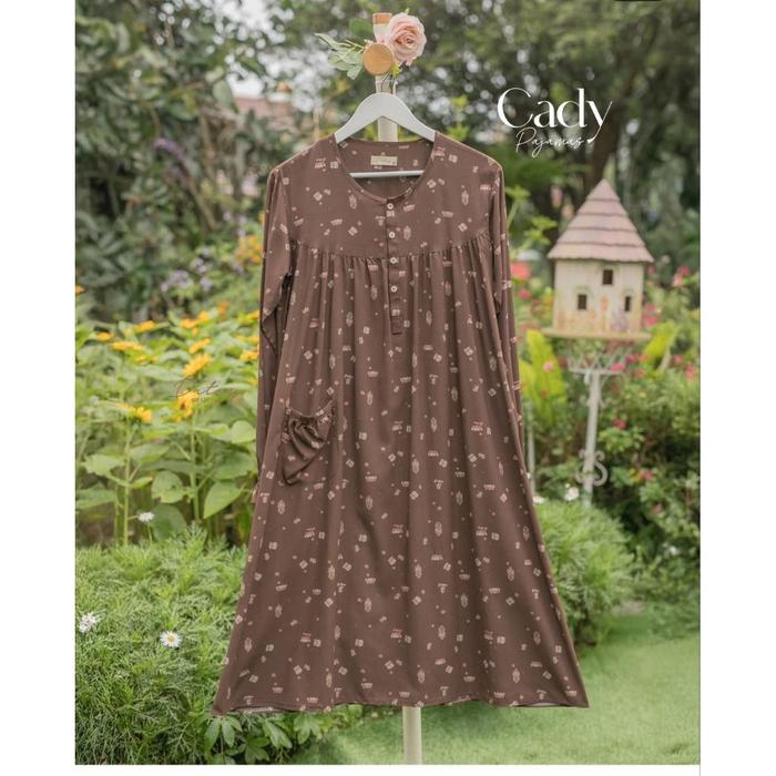 ditsy tunik piyama katun siap pakai ukuran s