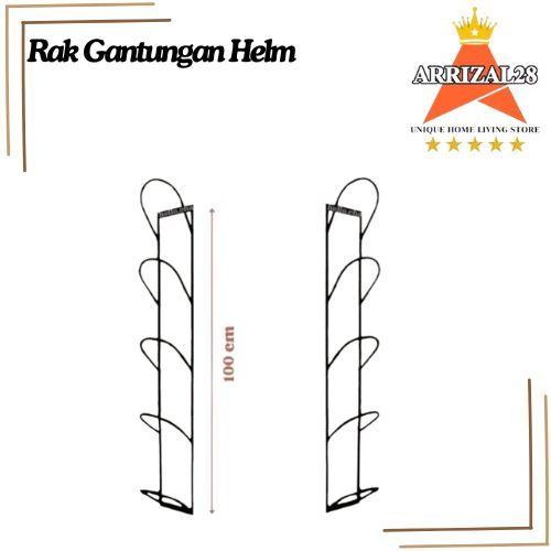 *RAK GANTUNGAN HELM BESI TEMPEL DINDING 3 DAN 5 SUSUN