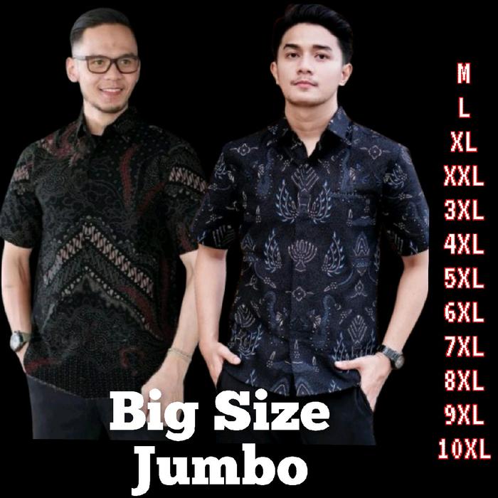 KEMEJA BATIK PRIA LENGAN PENDEK BIG SIZE JUMBO M.L.XL.XXL.3XL.4XL.5XL.6XL.7XL.8XL.9XL.10XL Baju Moti