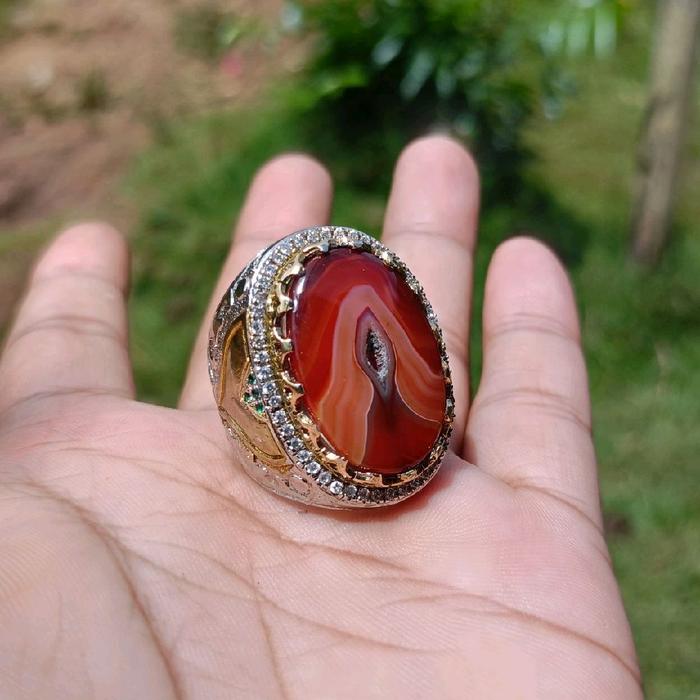 cincin batu akik junder combong super unik top hq