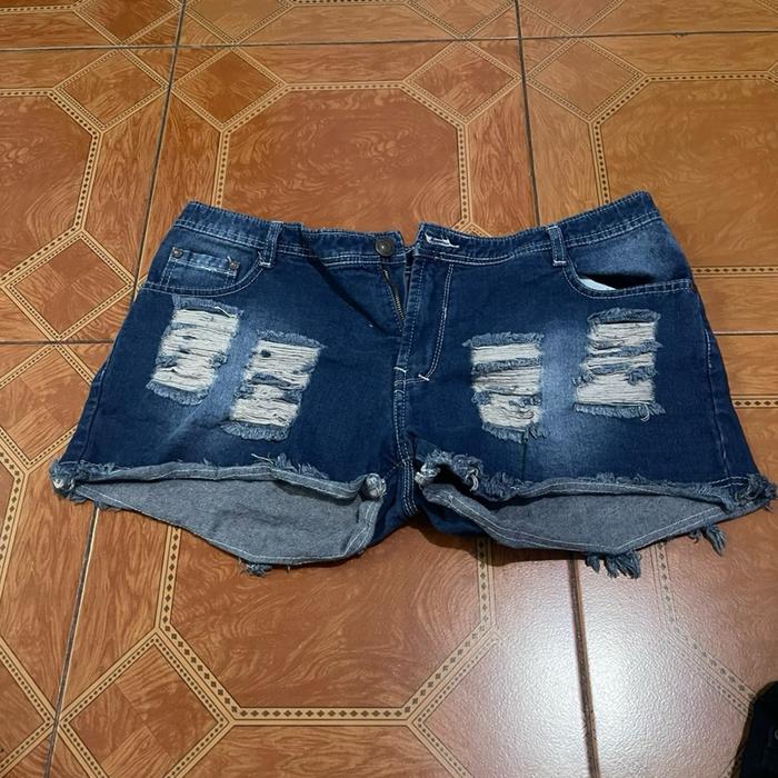 Celana pendek jeans denim wanita cewek preloved like new thrifting murah sembur warna