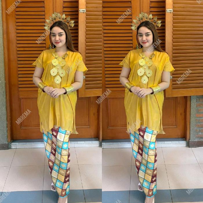 Baju Bodo Polos Organza Model Segiempat Klasik Tokko Bugis Makassar Remaja Dewasa Dress Seragam Pest