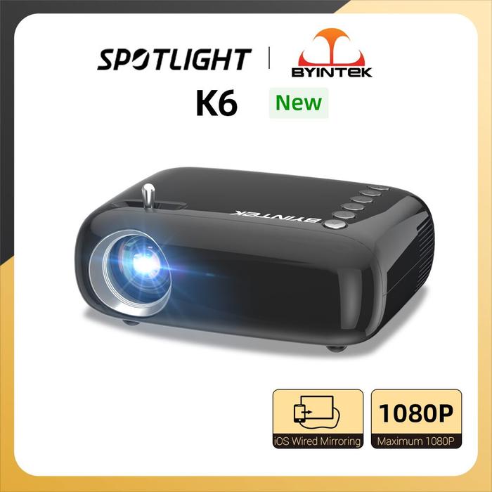 BYINTEK K6 Mini Projector Portable Home Theater LCD Projector Full HD