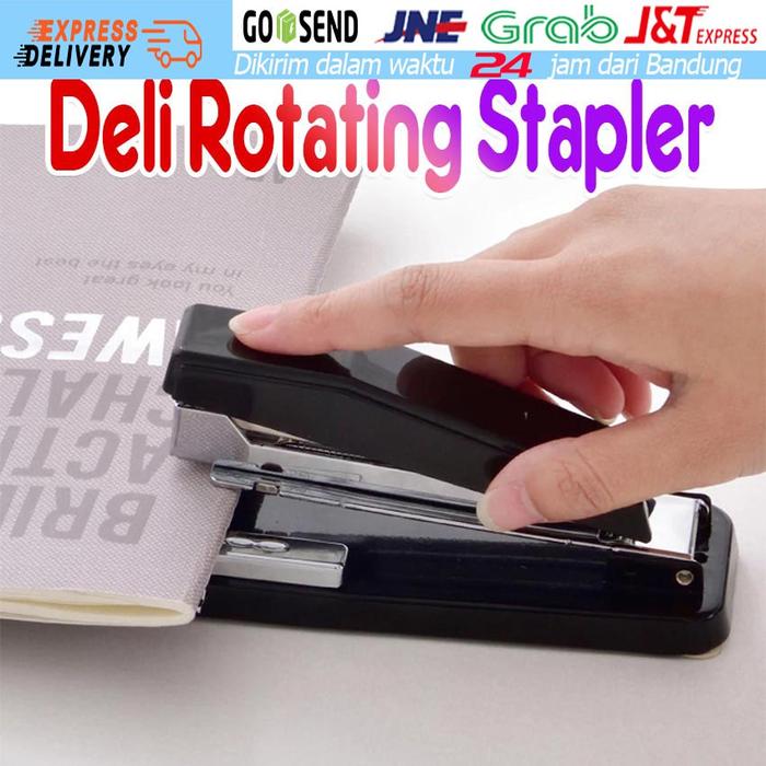 DELI Stepler Rotatable 360° Hecter Steples Hekter Meja Putar Besar 3 Arah 24/6 & 26/6 25 Lembar