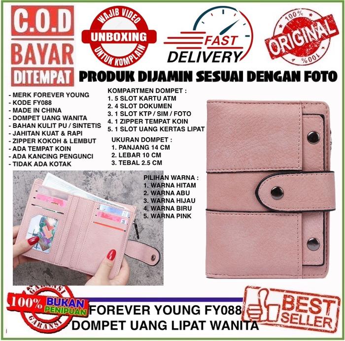 Forever Young FY 088 Dompet Uang Wanita Ukuran 3/4 Tanggung Besar Bahan Kulit Pu Lembut