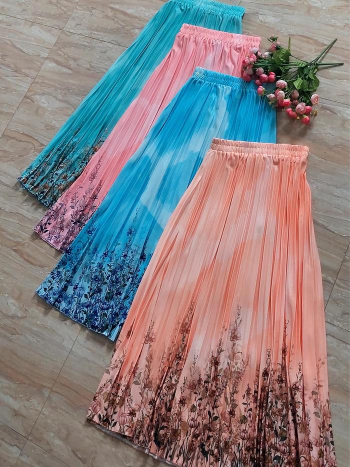 ROK PLISKET BUNGA Dendrobium / ROK SKIRT Dendrobium / KOREAN STYLE 01