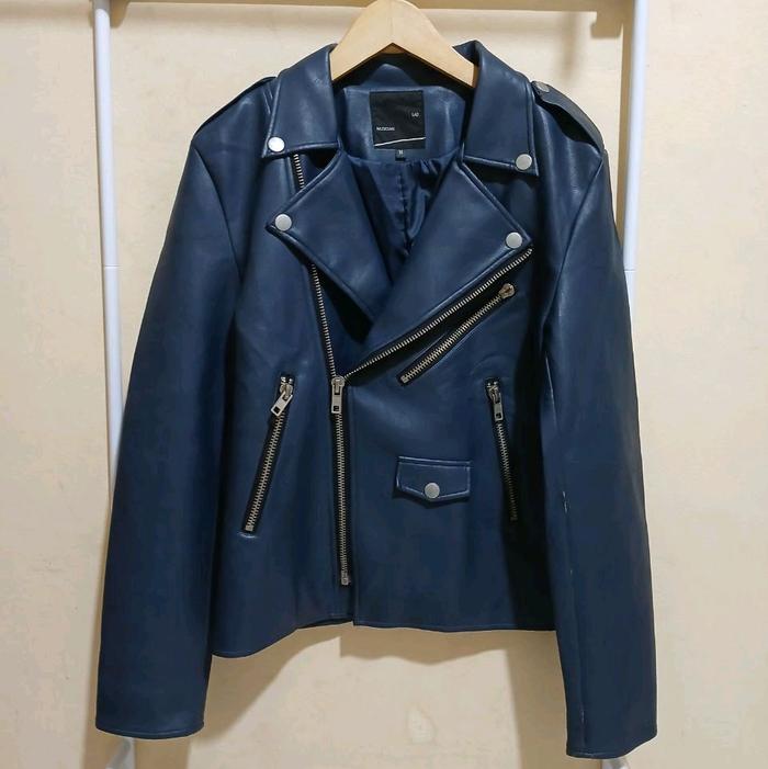 Lad Musician Japanese Brand Syntetic Leather Navy Bikers Jacket Original