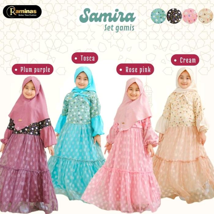Samira Set Gamis Hanbok Anak Perempuan Muslim Dress Baju Remaja Lebaran
