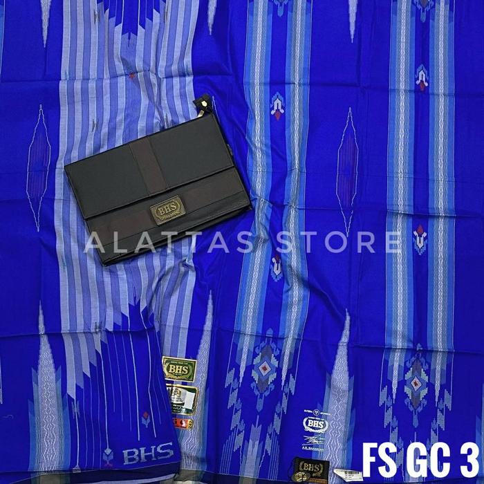 Sarung BHS Signature SGC Mesres Sutra Full Sutra Original Grade Gold BHS Songket Gunungan Crepe