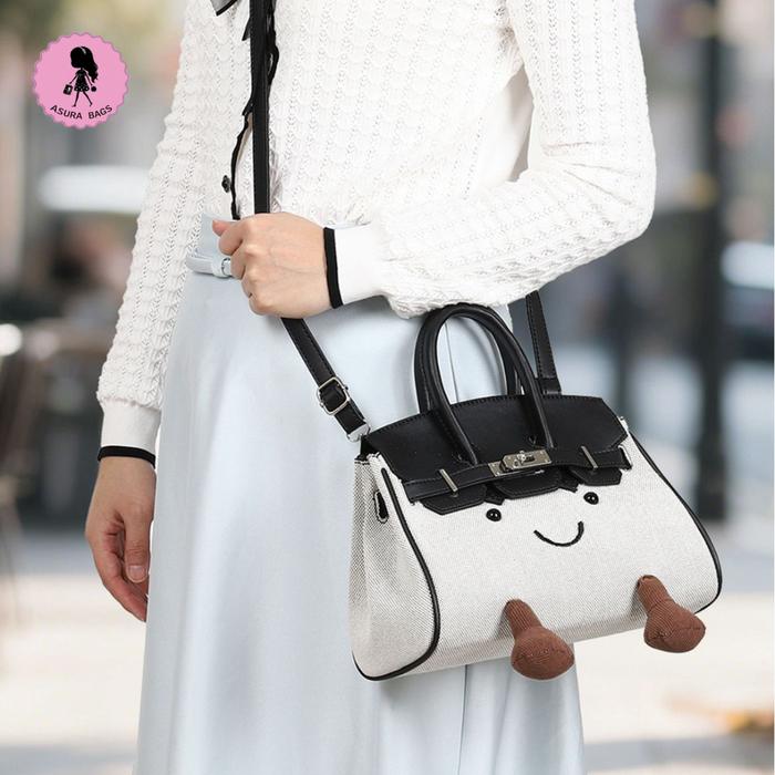 Tas Selempang Wanita Cute JellyCat Bahan Jeans Premium