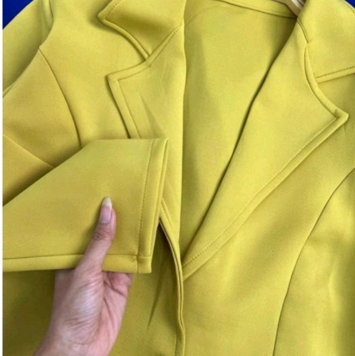 Terbaik Jaz Blazer Kerja Kantor Casual Scuba Premium Kerah Kancing Blazer Wanita OOTD Kekinian Ala