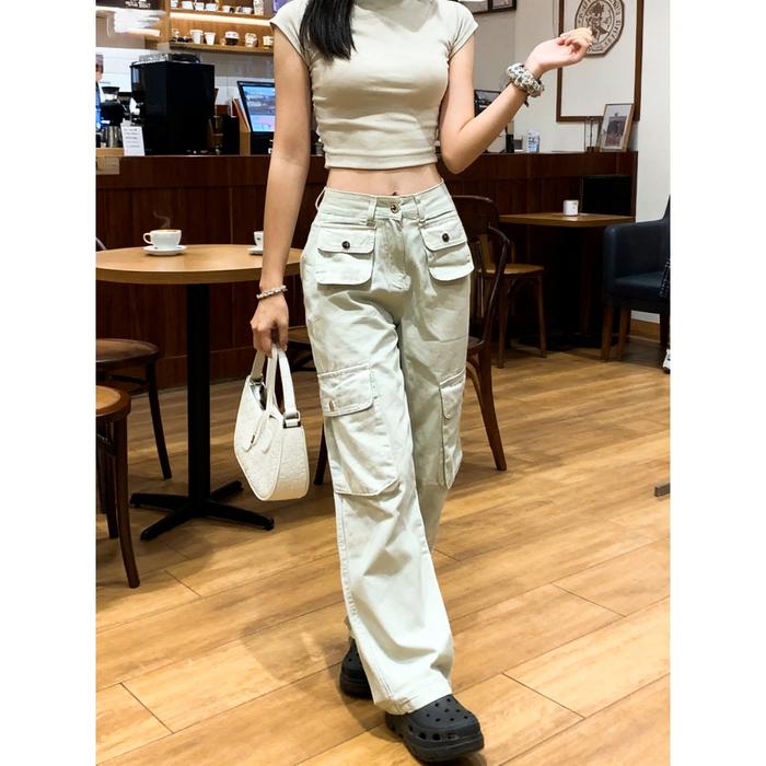 COCOYR American High Street Gadis Panas Getaran Putih Jeans Untuk Wanita Tipis Musim Gugur Tipis Des