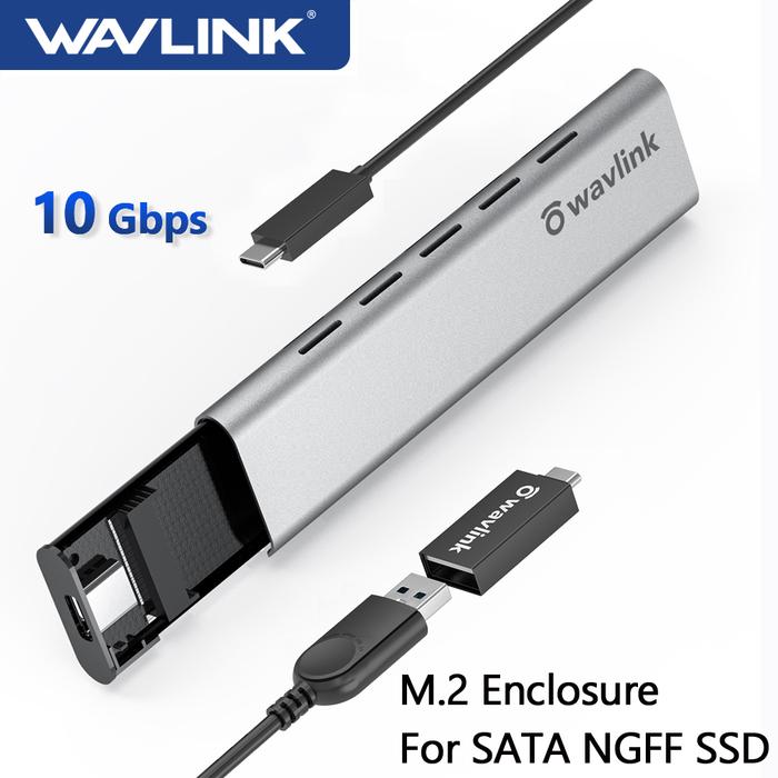 Wavlink USB C M.2 Enclosure for External SATA NGFF SSD USB 3.1 Gen 2